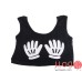 Women's Super Sexy Summer T-shirt Palm Pattern Sleeveless Short Tops Blouse Black