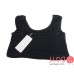 Women's Super Sexy Summer T-shirt Palm Pattern Sleeveless Short Tops Blouse Black
