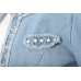 جاكيت جينز خريفي أنيق وجذاب ذات أكمام طويلة ورقبة دائرية