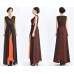 فستان طويل 2 قطعة متداخل مع الشيفون بتصميم كوري رائع ذا اكمام طويلة