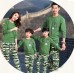 ملابس بلون أخضر مع بناطيل مموهة لكل أفراد العائلة