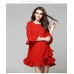 فستان أحمر بتصميم عصري