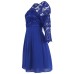 فستان أزرق جميل مزين بالدانتيل