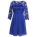 فستان أزرق جميل مزين بالدانتيل