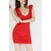 فستان قصير مثير بلون أحمر جذاب