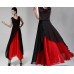 فستان طويل 2 قطعة متداخل مع الشيفون بتصميم كوري ذا اكمام طويلة