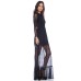 فستان طويل باللون الأسود ذات أكمام طويلة مصمم بأجود أنواع الخامات