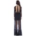 فستان طويل باللون الأسود ذات أكمام طويلة مصمم بأجود أنواع الخامات
