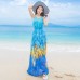 فستان طويل شيفون عاري الظهر مناسب للشاطئ