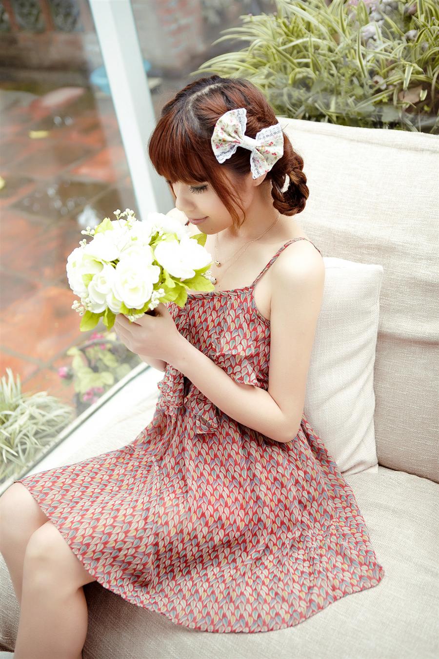 2012SummerNewArrivalSweetLadiesFloralDressOrange-XL050913OA