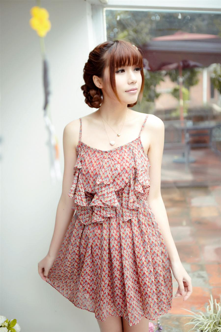 2012SummerNewArrivalSweetLadiesFloralDressOrange-XL050913OA