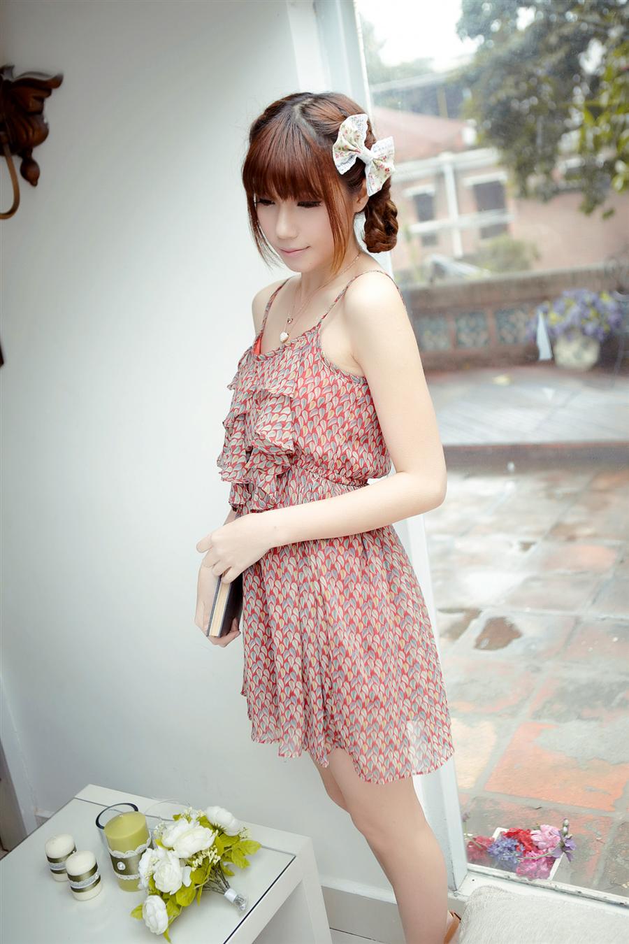 2012SummerNewArrivalSweetLadiesFloralDressOrange-XL050913OA