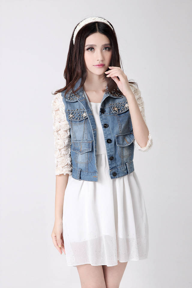 2013NewStereoFlowersStuddedHalfSleeveDenimJacket-XR072022