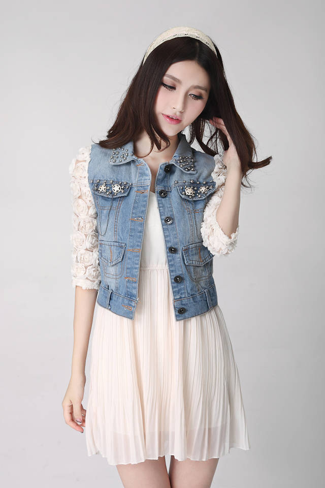 2013NewStereoFlowersStuddedHalfSleeveDenimJacket-XR072022