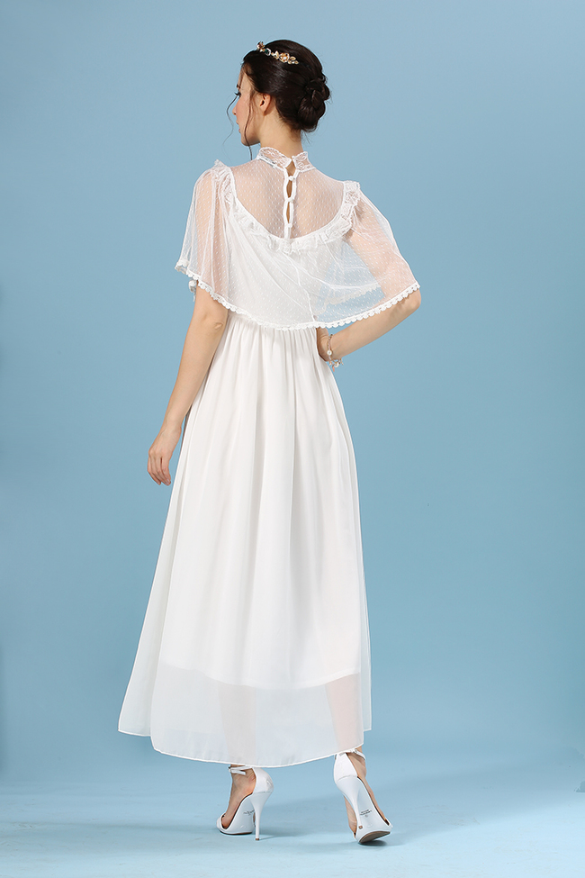 2015BeautifulWomenRuffleLaceSplitChiffonWhiteMaxiDress-ZME050637WI