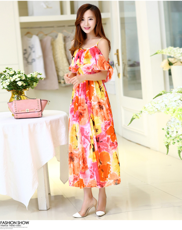 2015ElegantBeachWomenFloralPrintingStrapsBacklessChiffonMaxiDress-ZME041847