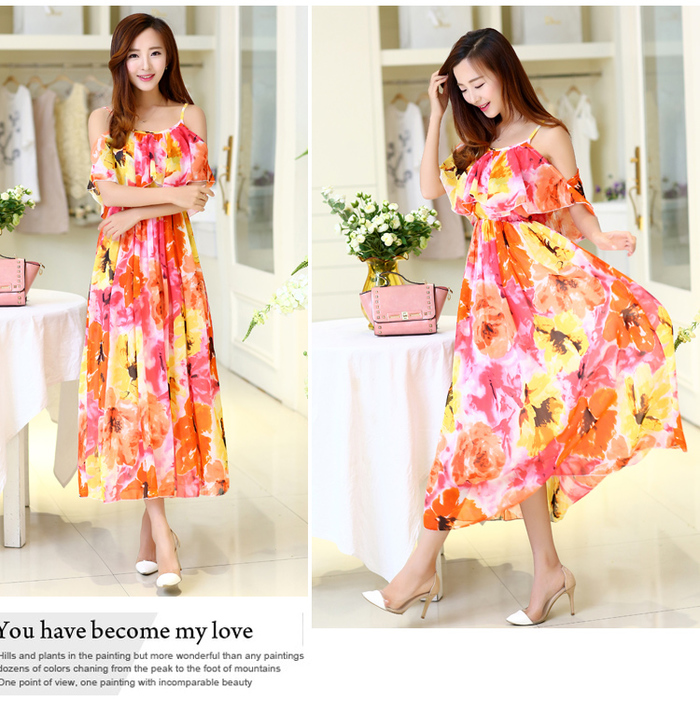 2015ElegantBeachWomenFloralPrintingStrapsBacklessChiffonMaxiDress-ZME041847