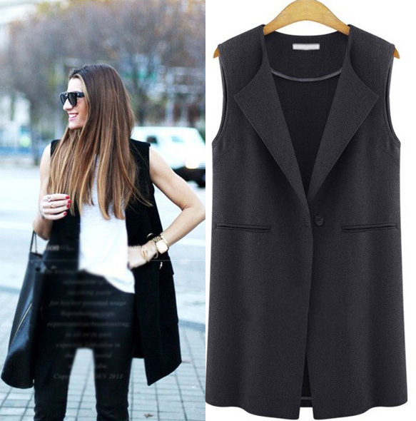 2015FashionTailoredCollarSleevelessWomansWaistcoat-DFE071526BA