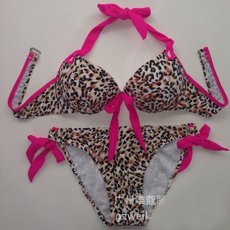 2015FashionWholesaleWomenLeopardBacklessBowSwimsuit-ZME041023