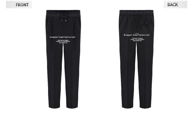 2015KoreanCasualPantForWomenLongStraightDrawstringBlackPants-ZME041314BA