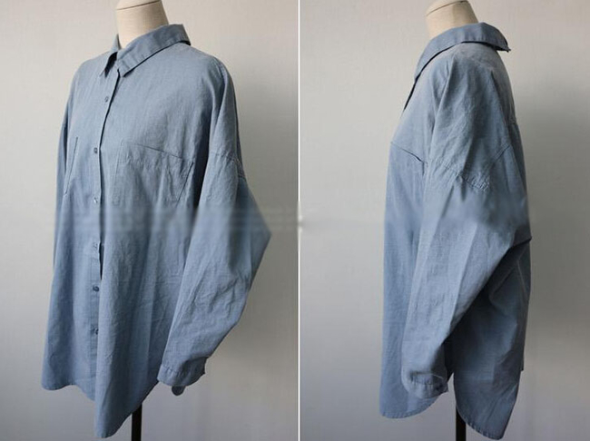 2015LeisureWomenLongDenimJacketsPureColorBackZipperCardiganLongSleeveLapelCasualBlueJackets-JFE010915BU