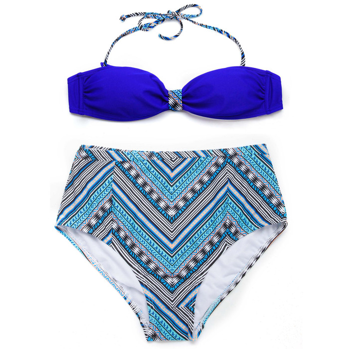 2015NationalStylishWomenPrintingBacklessHighWaistHalterSwimsuit-ZME040928