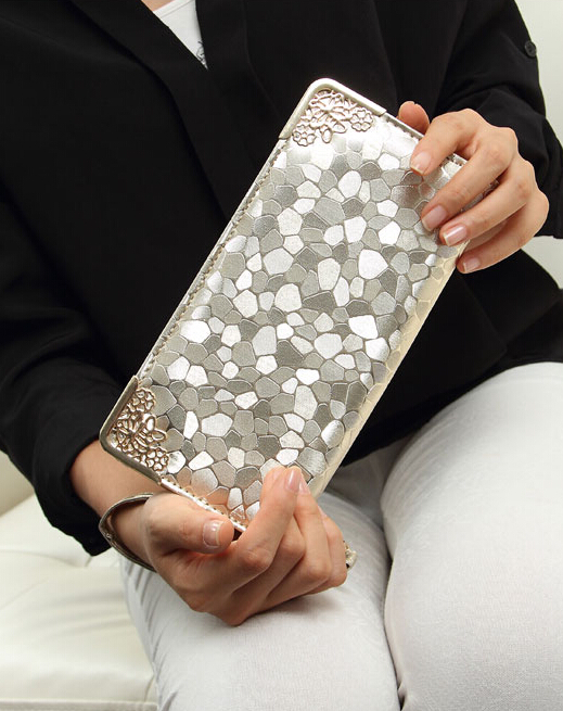 2015NewlyHighQualitySilverZipUpPrintedWomenWallet-XHE051919SL