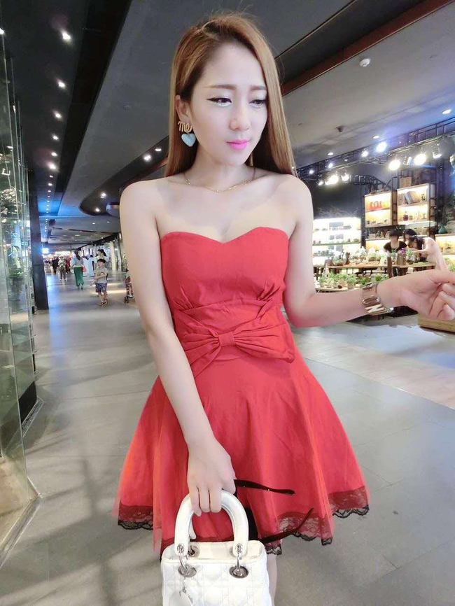 2015WomenlyHoneyGirlBowLaceSplitCuteDress-XHE071525