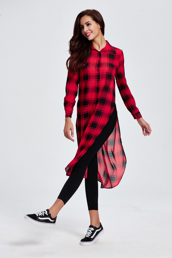 2016OnlinePlaidAsymmetricalLongShirtsForWoman-CMK082224RD