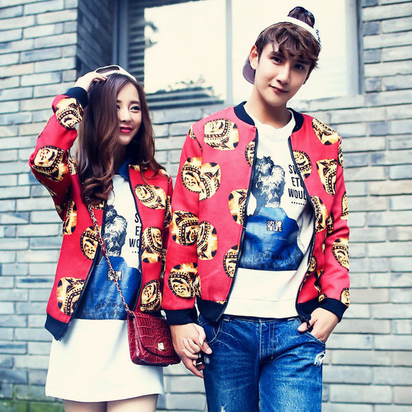 ActiveYoungCoupleCoatKoreanStyleFashionGoldenRingPrintedZipperFly-PYE082735