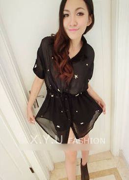 AutumnLadysVoguePureColorHalfSleeveChiffonCoat-NL0726010BA