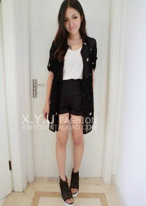 AutumnLadysVoguePureColorHalfSleeveChiffonCoat-NL0726010BA