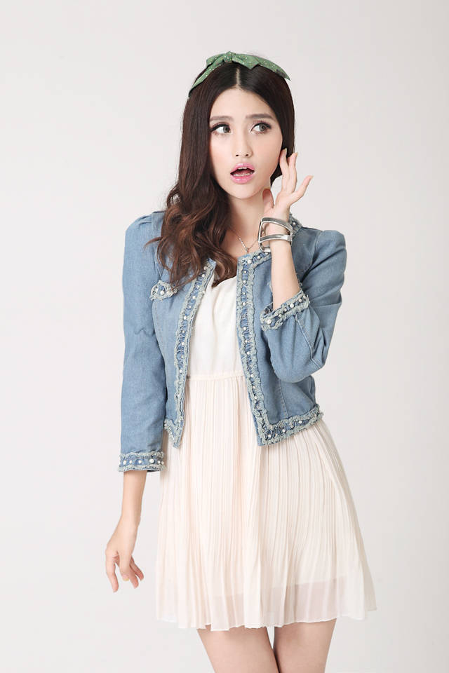 AutumnNewStyleStuddedOneFakePocketDenimCoat-XR072021