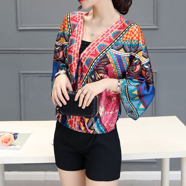 BohemianStyleVNeckBatSleeveWomanBlouse-CMK061711