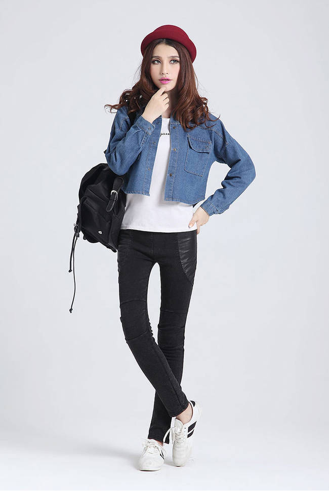 BoyfriendStyleLightBlueDouble-pocketsDenimJacketsForWomen-XHE072722LB