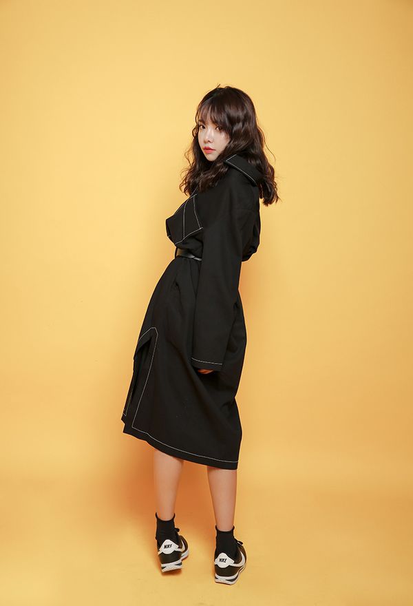 BritishStyleLongSleeveBlackSlitLongDresses-TZK091307BA