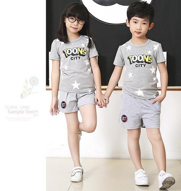 CasualFamilyMatchingSuitsPrintTopsWithShortsBottom-CMK081728