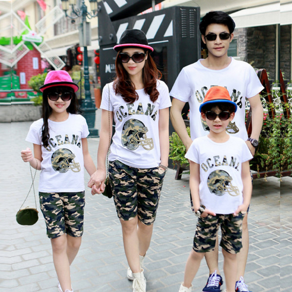 CasualFamilySuitsLetterTopsWithCamouflagePants-YHK090931