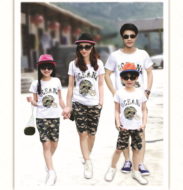 CasualFamilySuitsLetterTopsWithCamouflagePants-YHK090931