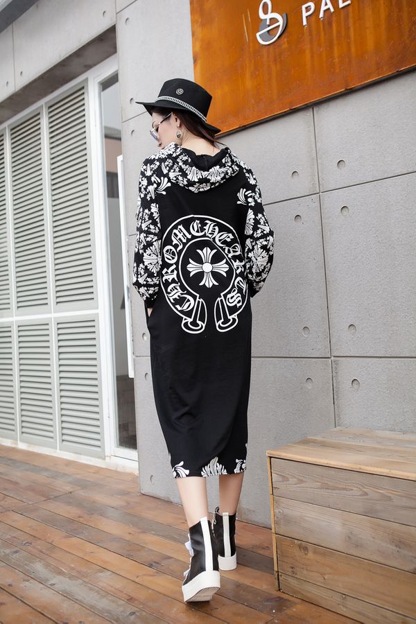 CasualLongSleevePrintingBlackLongDresses-TZK090714