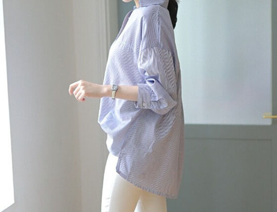 CasualWomenT-shirtKoreanStyleLooseStripedPrintedPrettyFashionClothing-PFE081026B