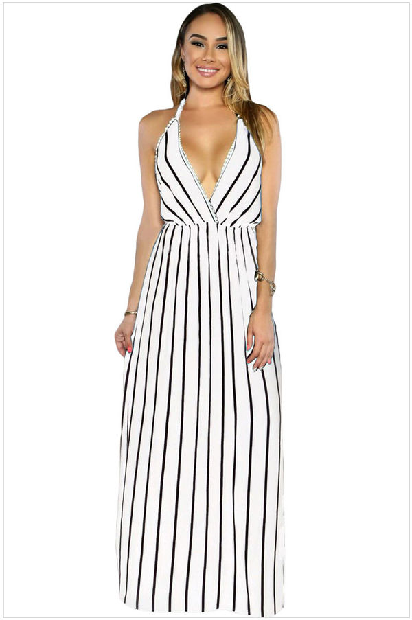 CheapWholesaleSexyBacklessStripeHalterLongDresses-TZK080739