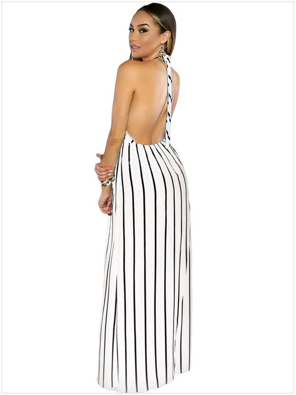 CheapWholesaleSexyBacklessStripeHalterLongDresses-TZK080739