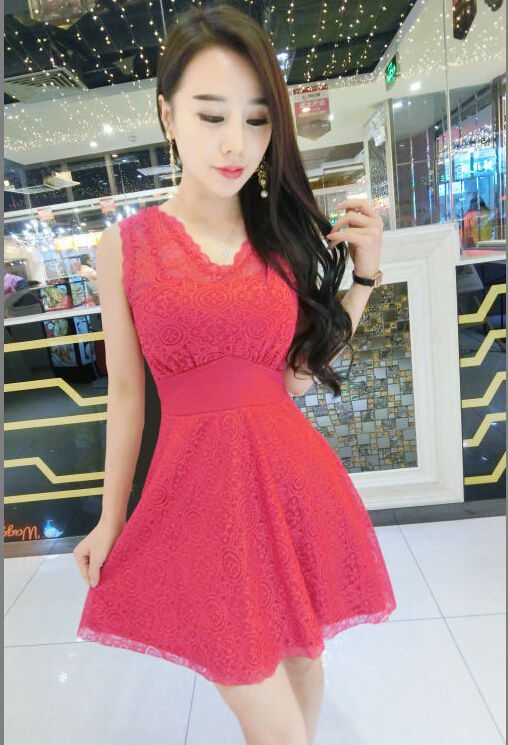 ChicDesignLacinessVNeckZipDress-XFK031541