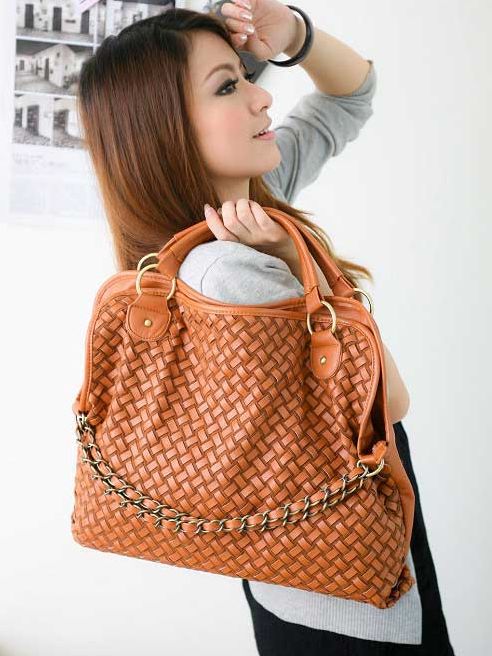 ClassicYellowKnittedChainShoulderBagHandbag-SL022208YL