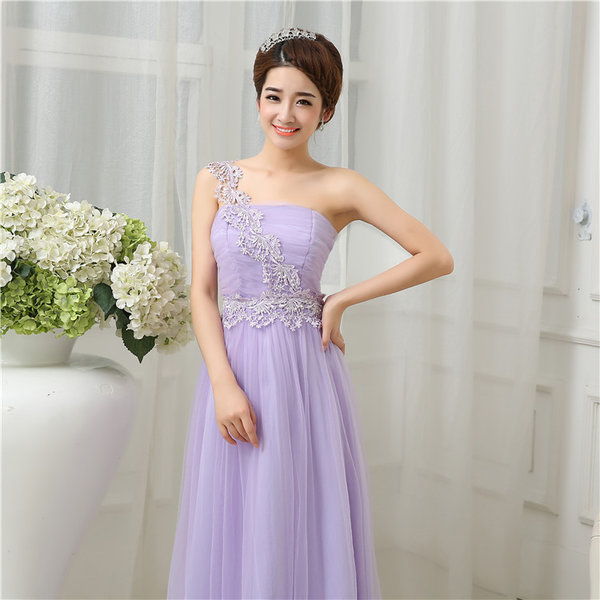 CloseoutSaleBacklessSlimmingFloor-lengthHigh-endOneShoulderCheapEveningElegantDress-LYE092503