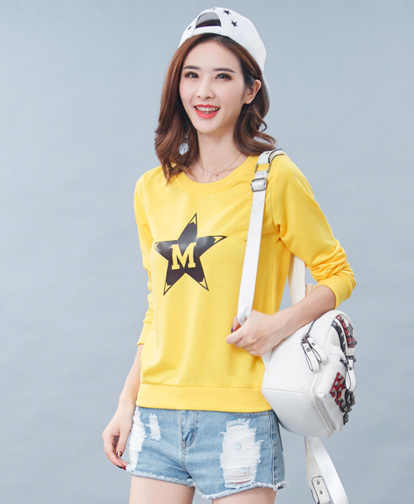 CollegeStylePrintWomanTopsPulloverShirt-CMK071209B