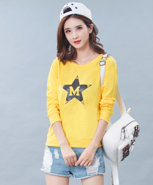 CollegeStylePrintWomanTopsPulloverShirt-CMK071209B