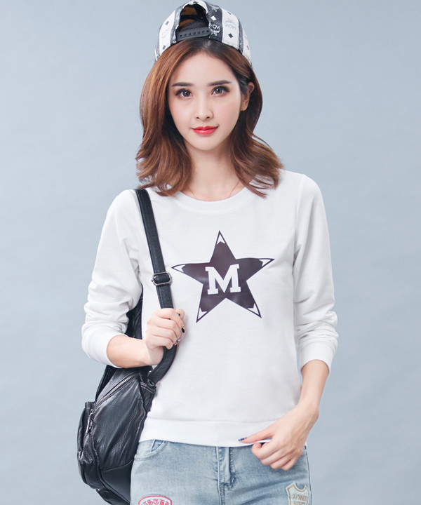 CollegeStylePrintWomanTopsPulloverShirt-CMK071209B