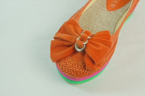 CuteStyleBowknotFlatShoesInOrange-CR072011OA